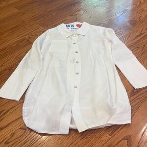 Woman’s White Button Down Shirt Size M